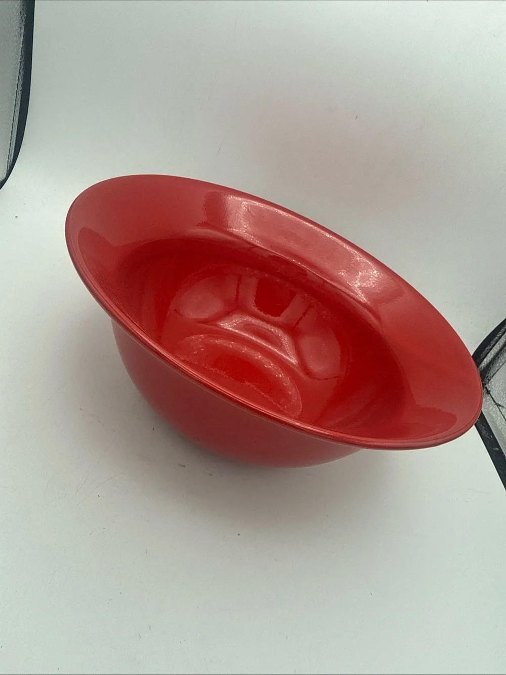 Earthenware Exclusively For Pier 1 Red Rimmed Salad Serving Bowl 10”x 5” Spain